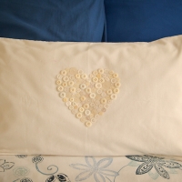 Loving...button heart pillow
